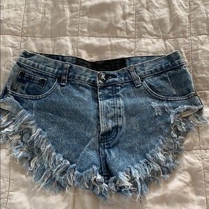 One Teaspoon Distressed Denim Shorts